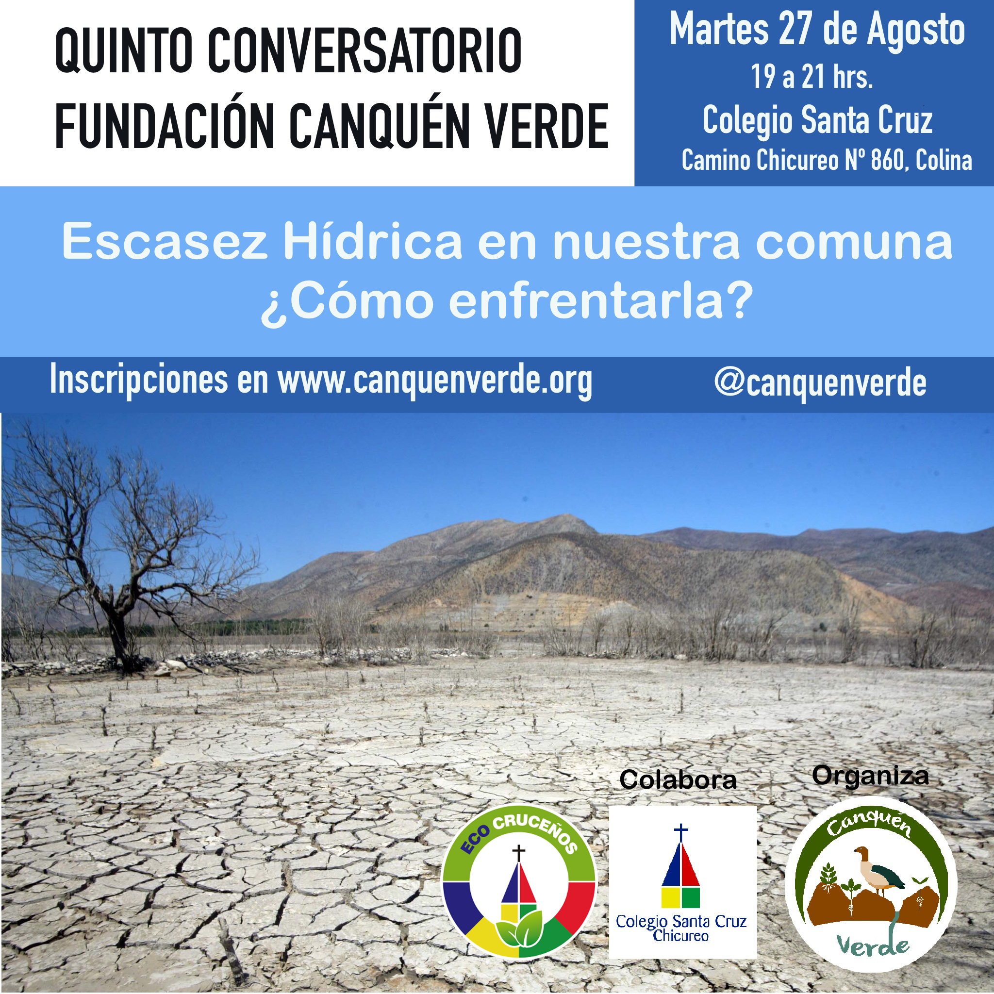 Invitación Conversatorio Colegio Santa Cruz Chicureo